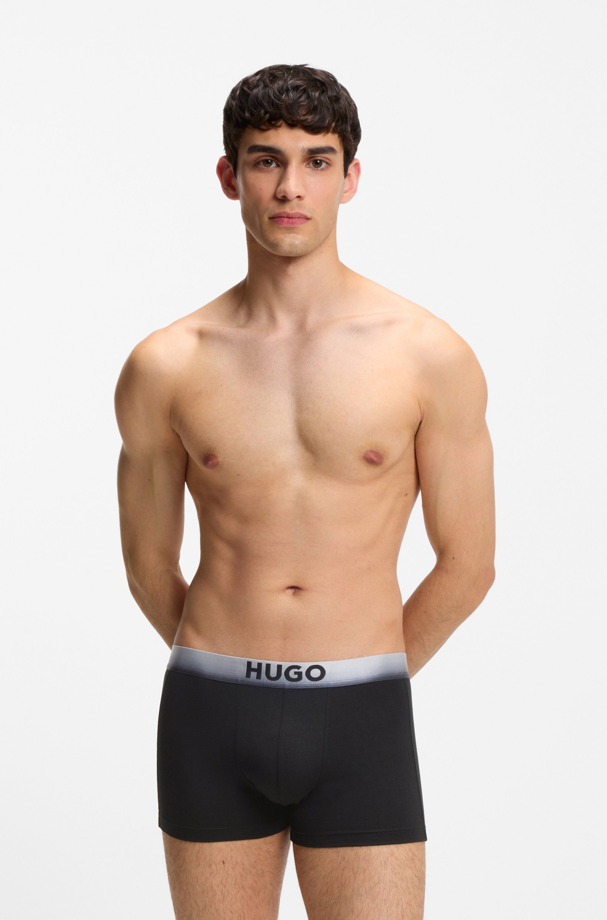 HUGO Trunk (3-St) elastischer Bund mit Sprühfärbemuster und Logo
