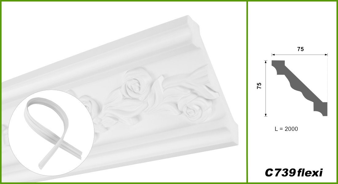 Hexim Stuckleiste C739 flexi, 20 Meter günstig online kaufen