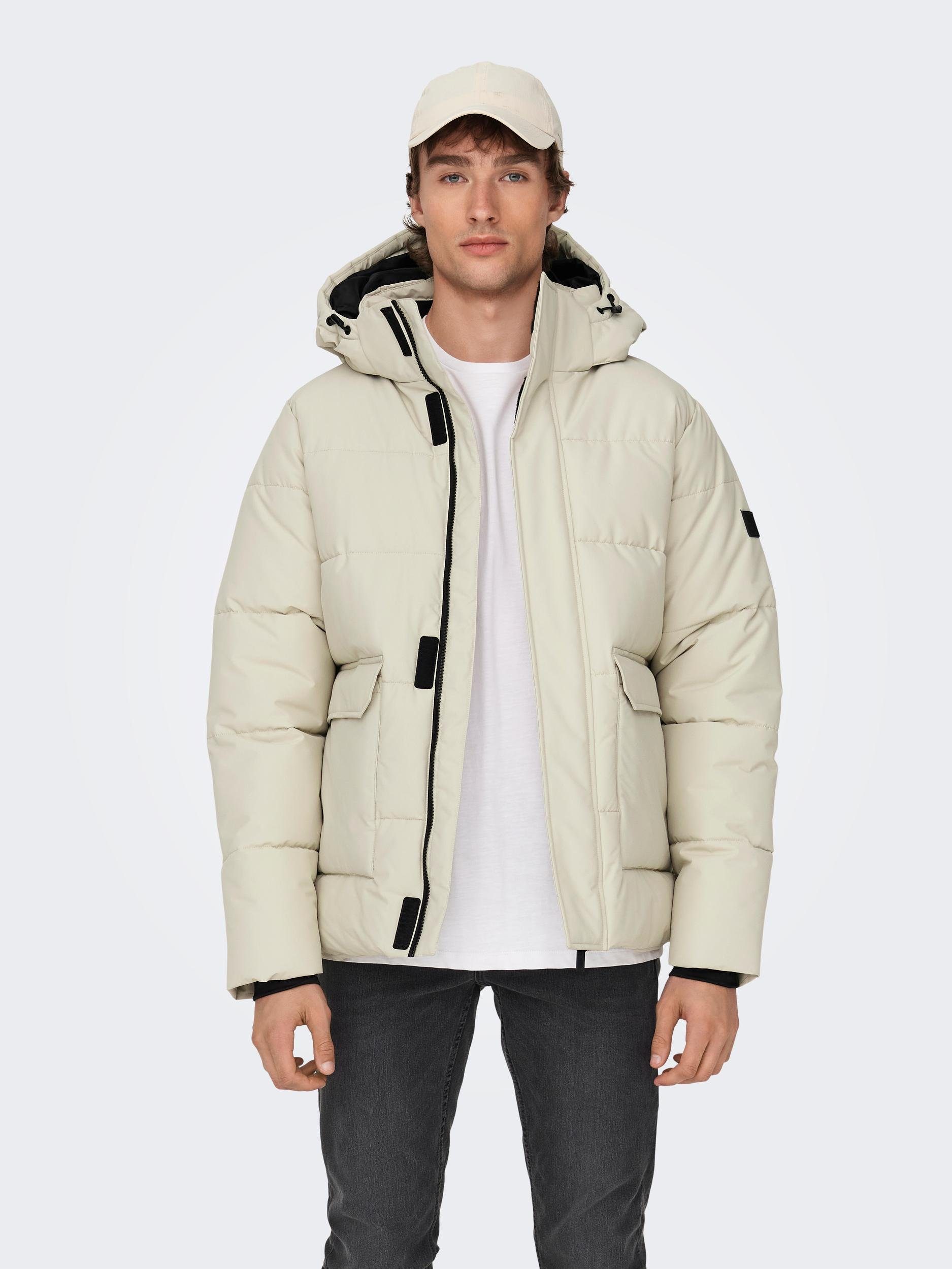 ONLY & SONS Steppjacke ONSCARL LIFE QUILTED JACKET NOOS OTW Silver Lining