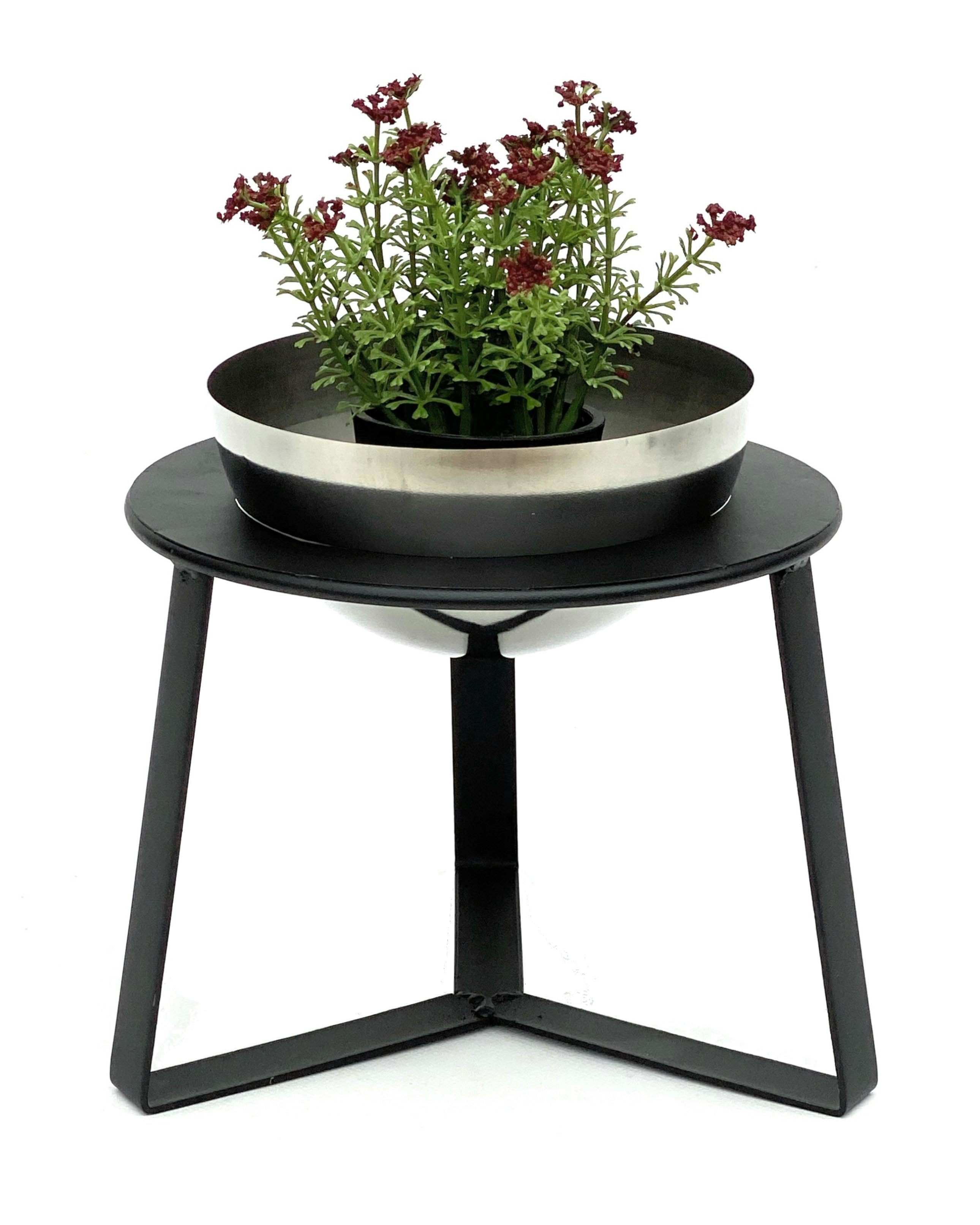 DanDiBo Blumenhocker Metall mit Topf Schwarz Silber 18 cm - 34 cm Blumenhoc günstig online kaufen