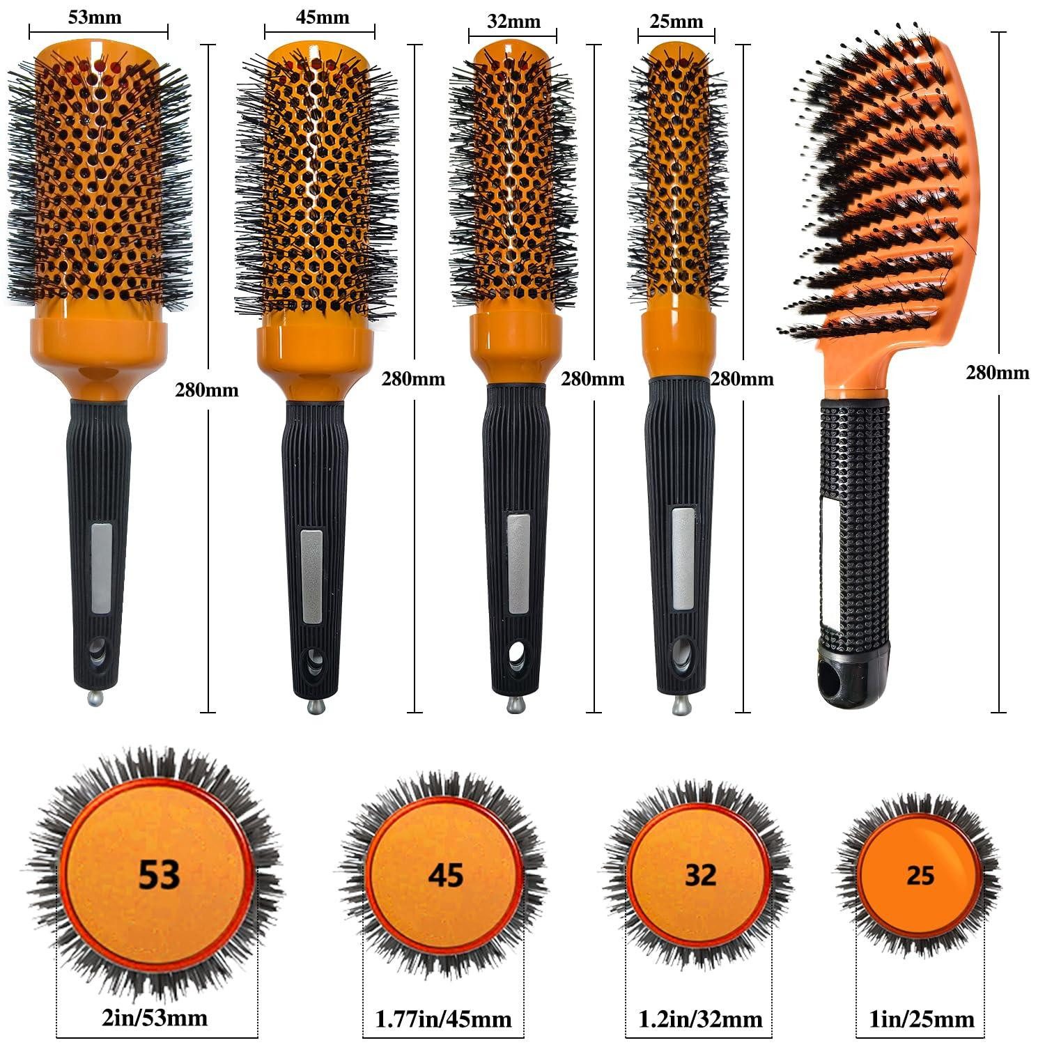 Rollenkamm Mit Nylonborsten – Runde Salonbürste Zum Föhnen, Glätten & Locken (verschiedene Durchmesser)