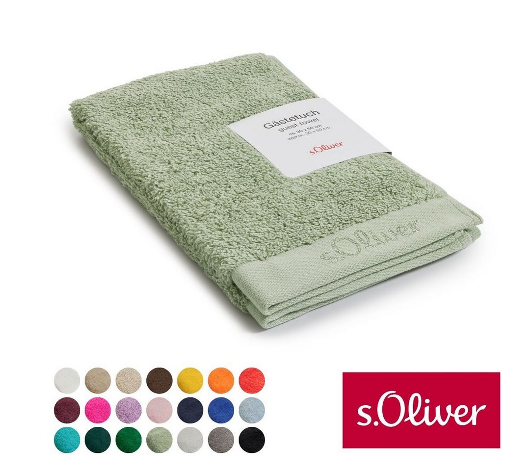 s.Oliver Gästehandtuch s.Oliver, Premium Qualität, 600 gr/m², auch als Sets erhältlich, Walkfrottier (1-St), große Farbauswahl, auch als Duschtuch, Waschhandschuh, Handtuch