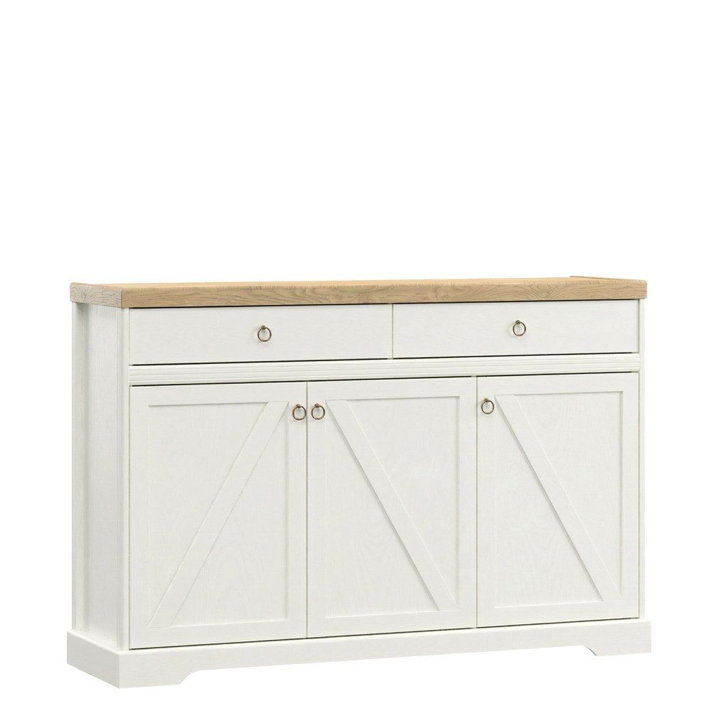 ROYAL24_MARKT Kommode Bellmont mit 3 Türen und 2 Schubladen (Sideboard, Premium - Bellmont), Premium – Zeitlos – Edel