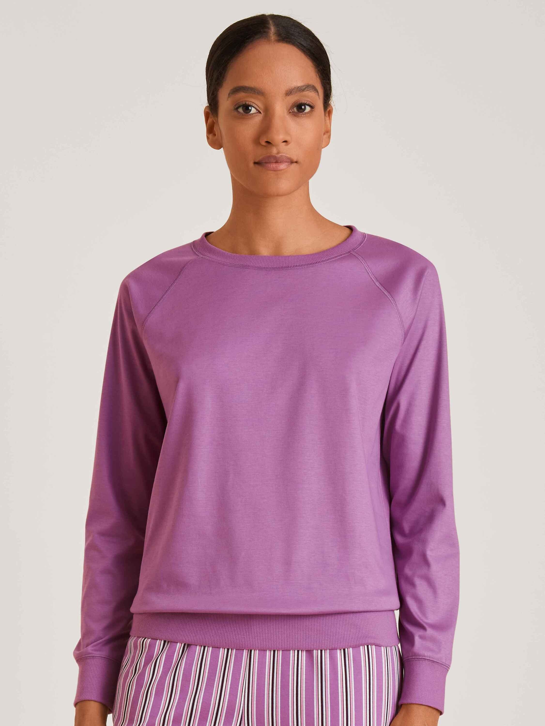 Raglanärmel Pyjamaoberteil mulberry CALIDA Langarm-Shirt, mauve (1-tlg)