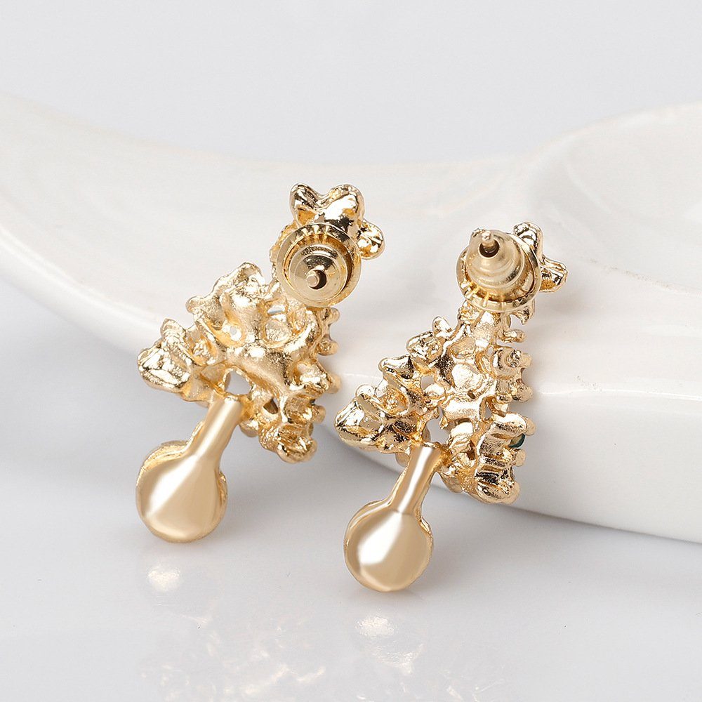 Ohrhänger Weihnachtsbaum-Ohrringe mit Ohrringen POCHUMIDUU Diamanten und bunten Feiertagsfeier für Frauen, Geschenke Paar (2-tlg),