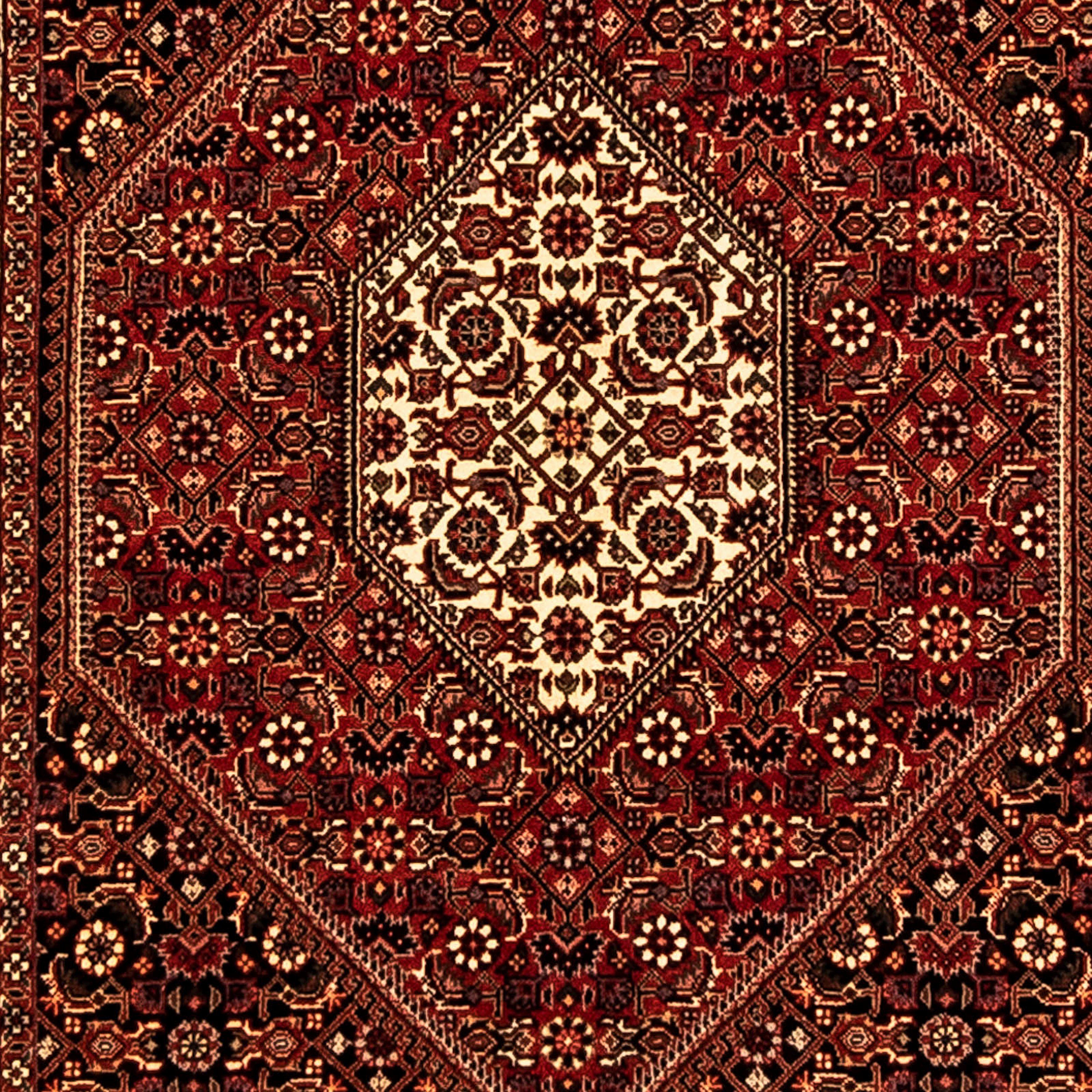 Orientteppich Perser - Bidjar - Zertifikat Handgeknüpft, Höhe: rechteckig, dunkelrot, - 83 296 morgenland, mit mm, Wohnzimmer, 15 Einzelstück x cm