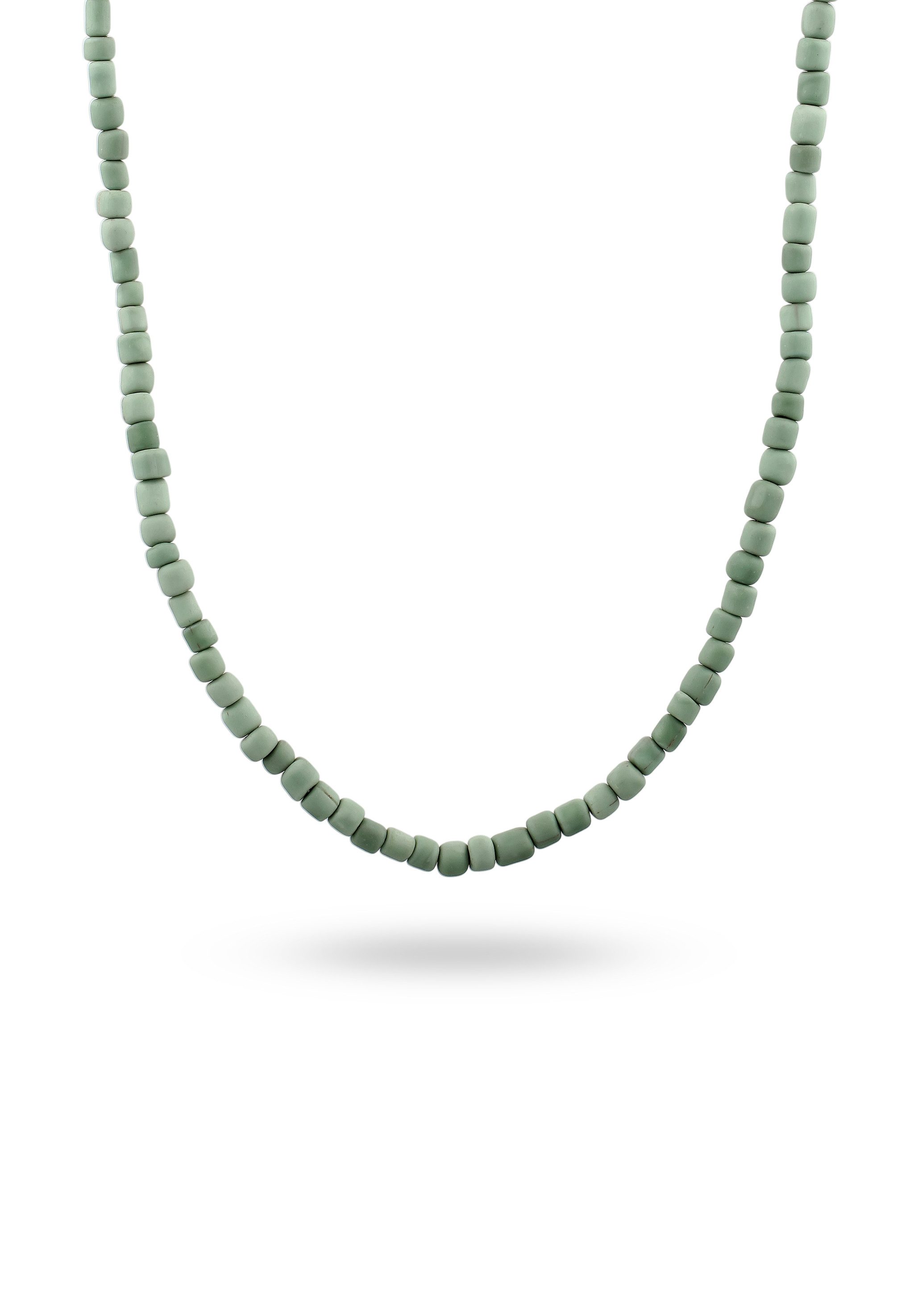 Silberkette Glas Beads Grün 925 Sterling Silber vergoldet