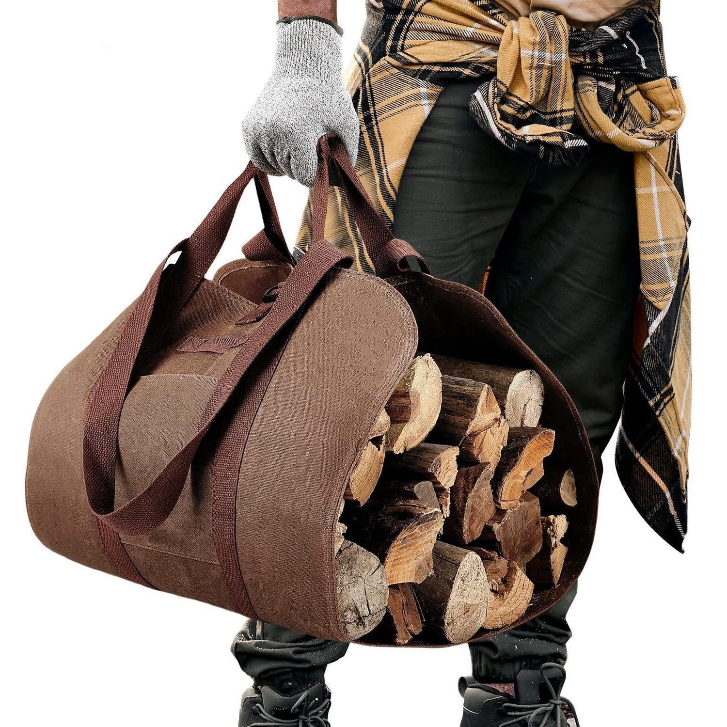 LuxusKollektion Kaminholzkorb Kaminholztasche wasserdicht Oxford 900XD 98x46cm