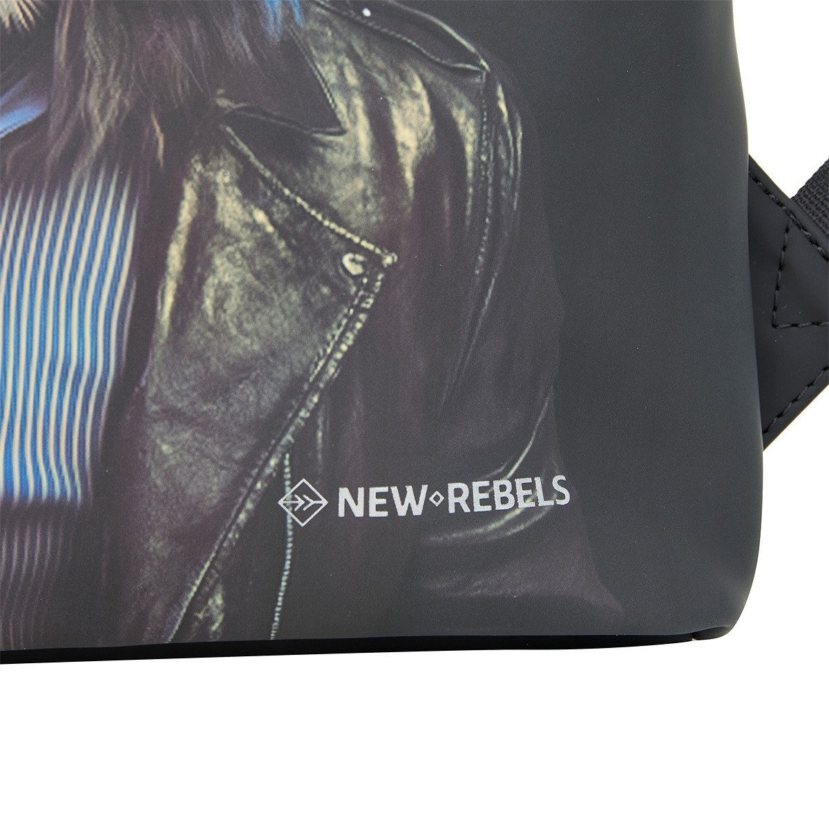 NEW REBELS Cityrucksack kleiner Roll Up RollTop Kurier Rucksack Mart Los Angeles Lion, wasserabweisendes Planenmaterial, mit Löwen Design – Bild 4 von 5