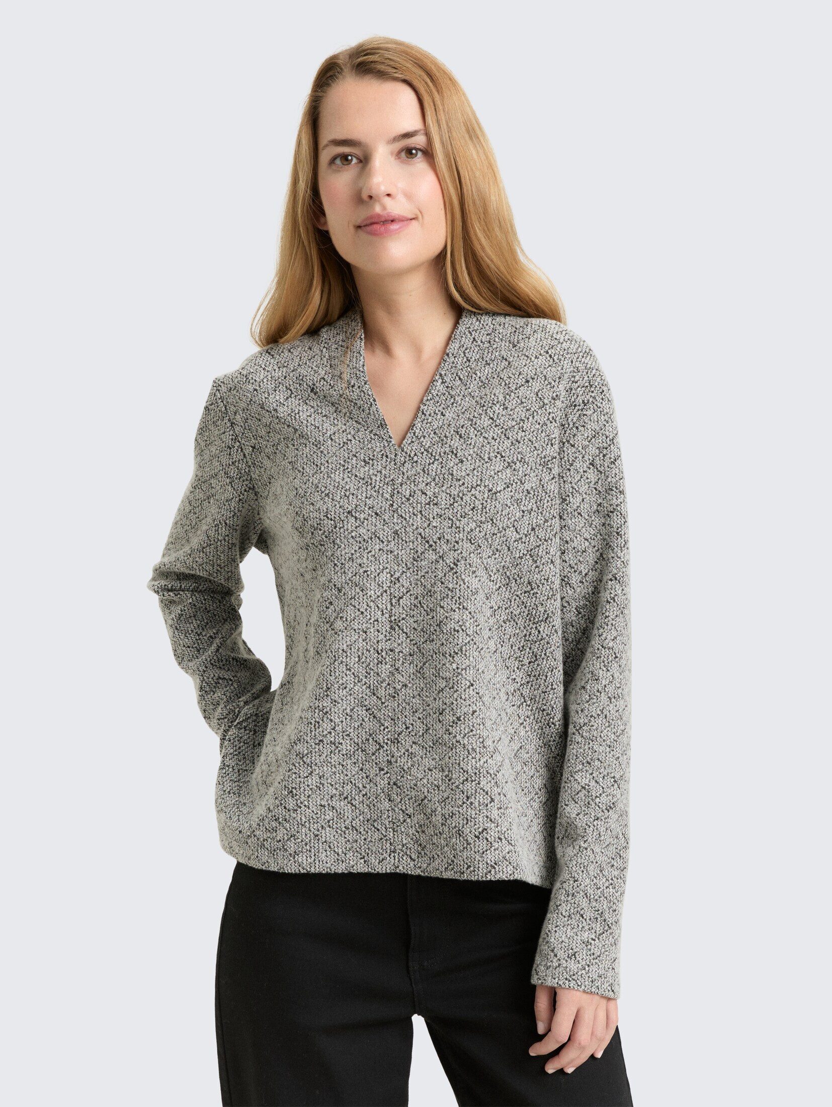 TOM TAILOR Sweatshirt Strick & Sweatshirts Sweatshirt mit V-Ausschnitt günstig online kaufen