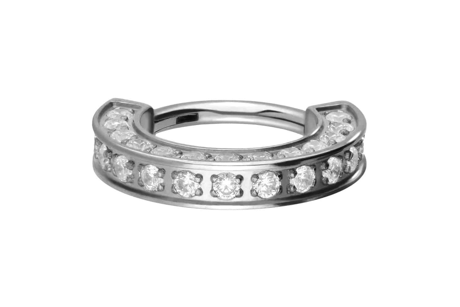 Piercing-Set Titan Segmentring Clicker KRISTALLRAND