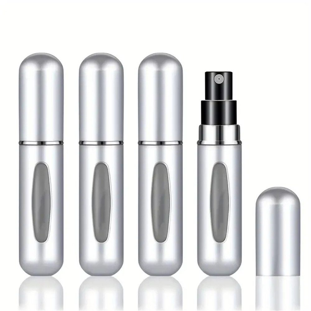RefinedFlare Parfümzerstäuber 4er-Pack mit 5 ml tragbaren, nachfüllbaren Mini-Sprühflaschen, Geeignet für Reisekosmetikbehälter