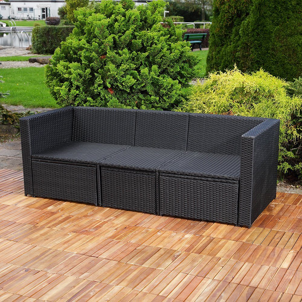 Mucola Gartenlounge-Set Polyrattan Lounge Rattanmöbel Sitzgruppe Gartenmöbel Gartenset, (Set, 4-tlg., Premium-Lounge), Hochwertige Flechtoptik