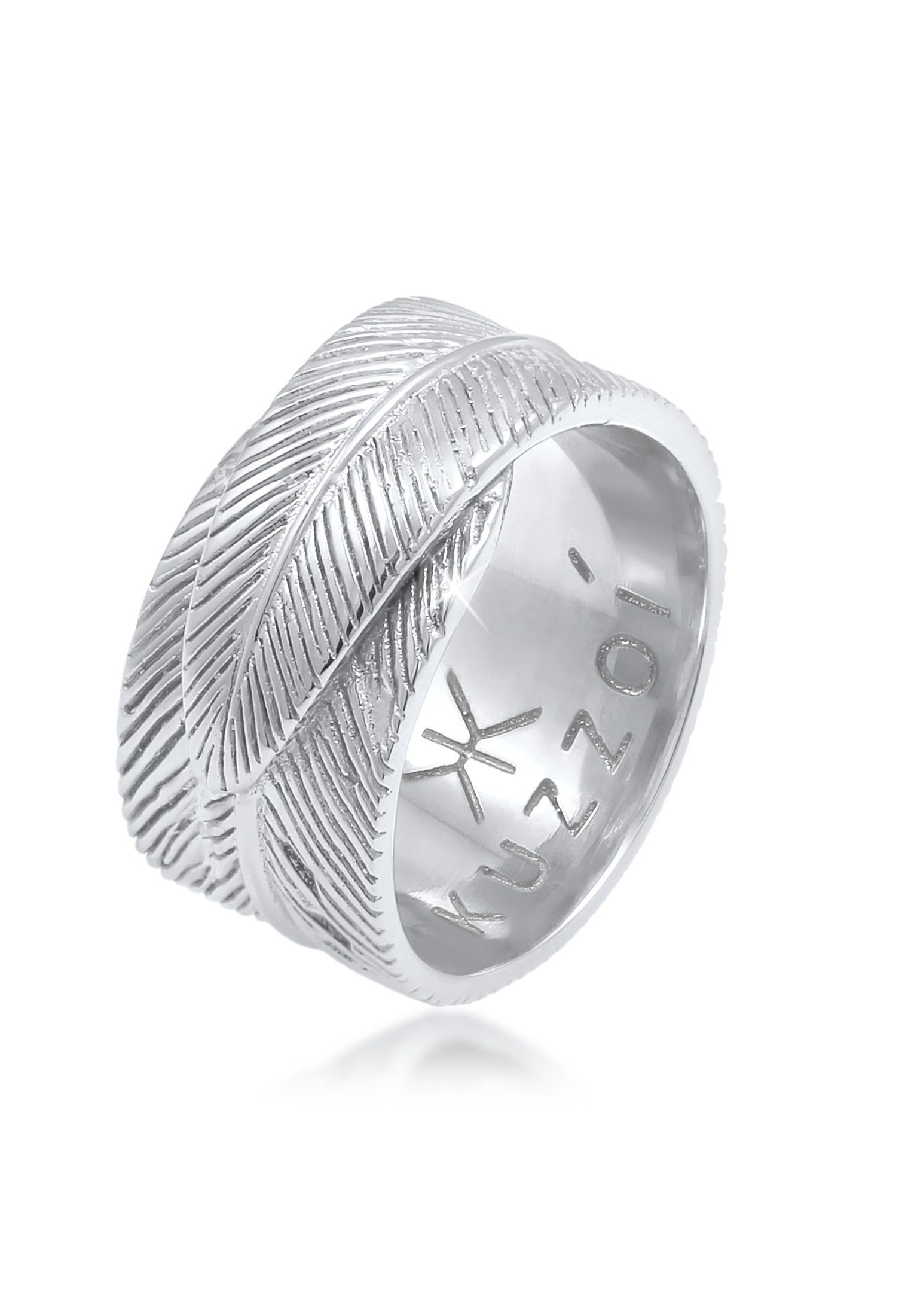 Kuzzoi Silberring Herren Feder Vintage Trend günstig online kaufen
