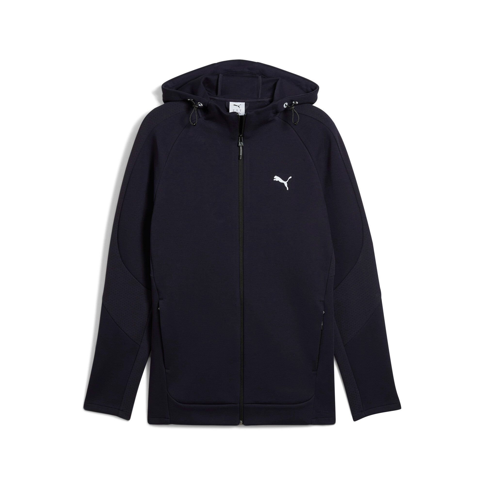 PUMA Kapuzensweatshirt EVOSTRIPE FULL-ZIP HOODIE DK mit Kapuze, sportlicher Stil, mit Reißverschluss