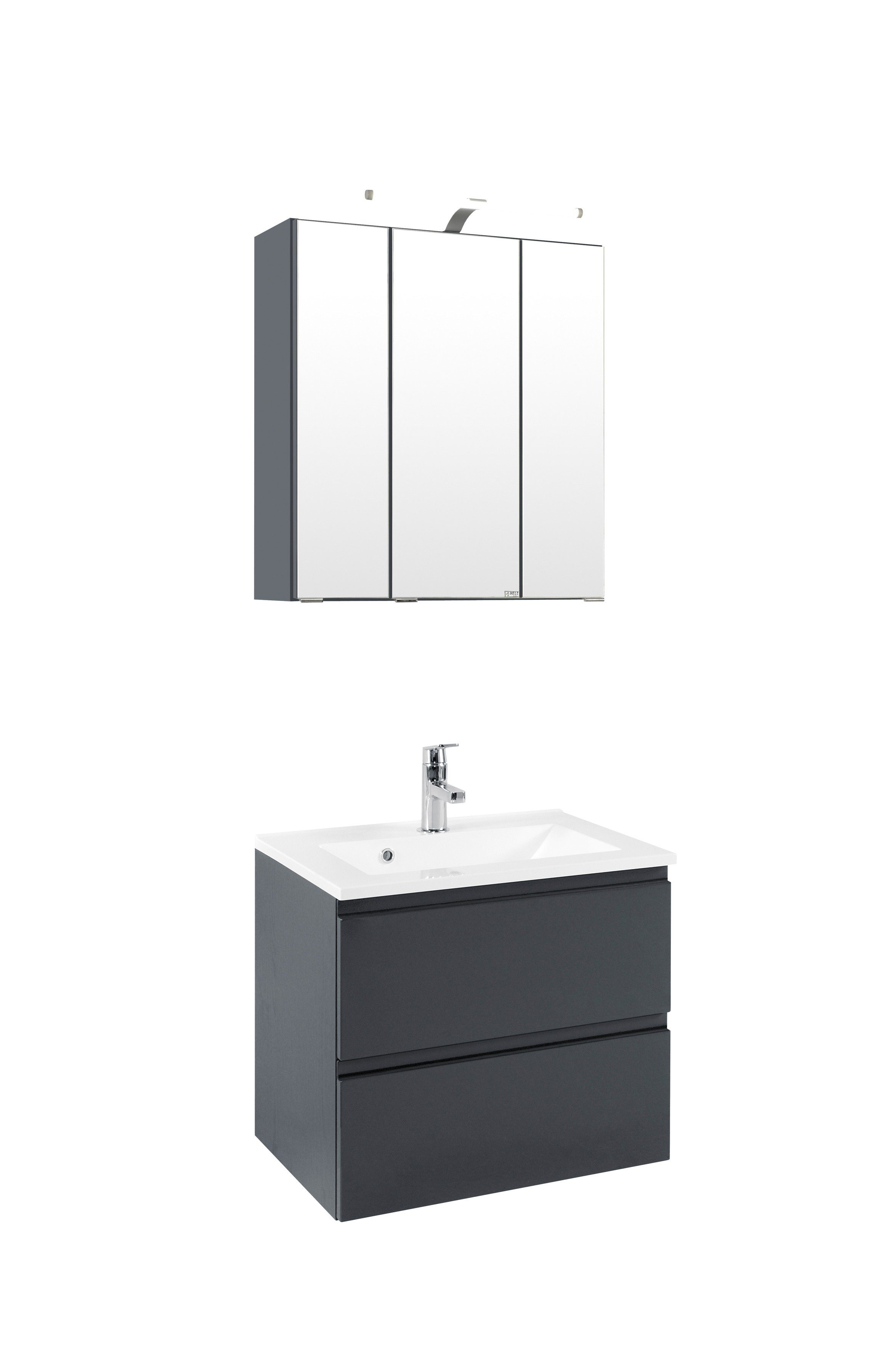 welltime Badmöbel-Set Cardiff, (2-St), Breite 60 cm, griffloses Design