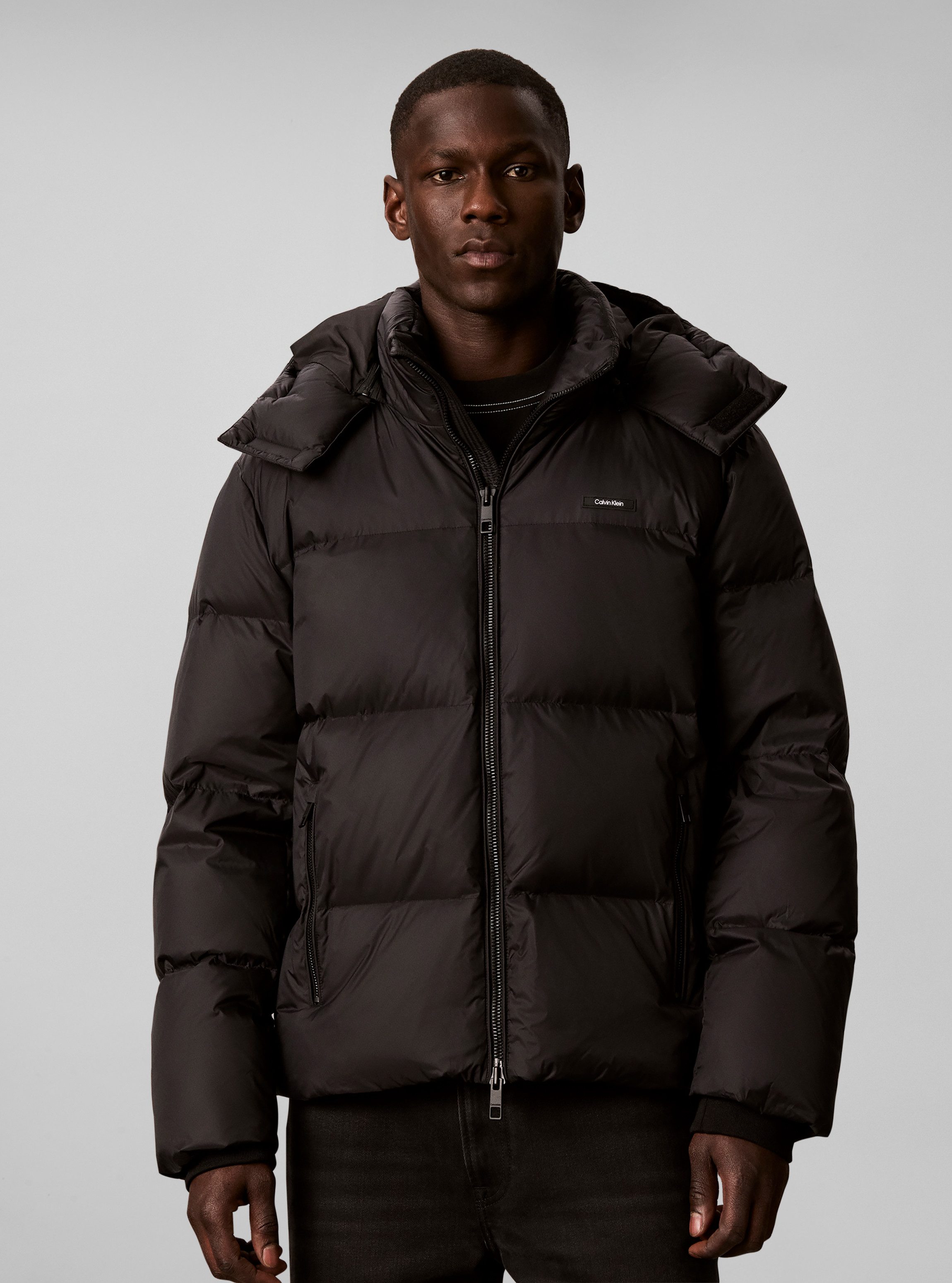 Calvin Klein Steppjacke NYLON DETACHABLE HOOD DOWN Regular fit mit Kapuze
