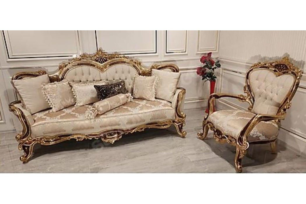 Stoff Chesterfield Couch JVmoebel Barock Couchen Sofa, Sofa Möbel Dreisitzer