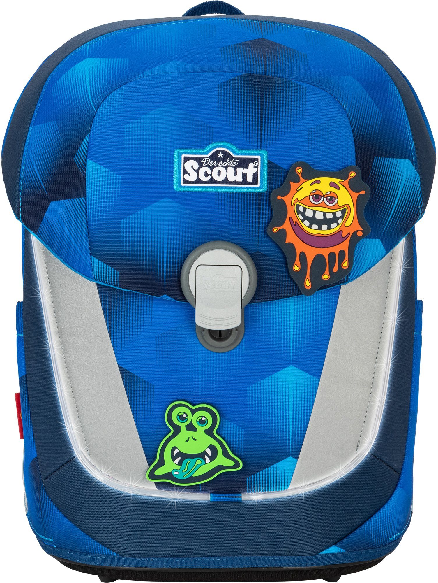 Sunny II enthält recyceltes Scout Snaps; 3 (Set), Light, & Funny LED-Licht Material Funny Schulranzen mit Freaks Safety