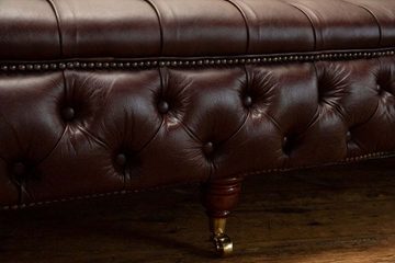 JVmoebel Chesterfield-Sofa Chesterfield 4 Sitzers Klassische Luxus Sofa Leder 100% Leder Sofort, 1 Teile, Made in Europa