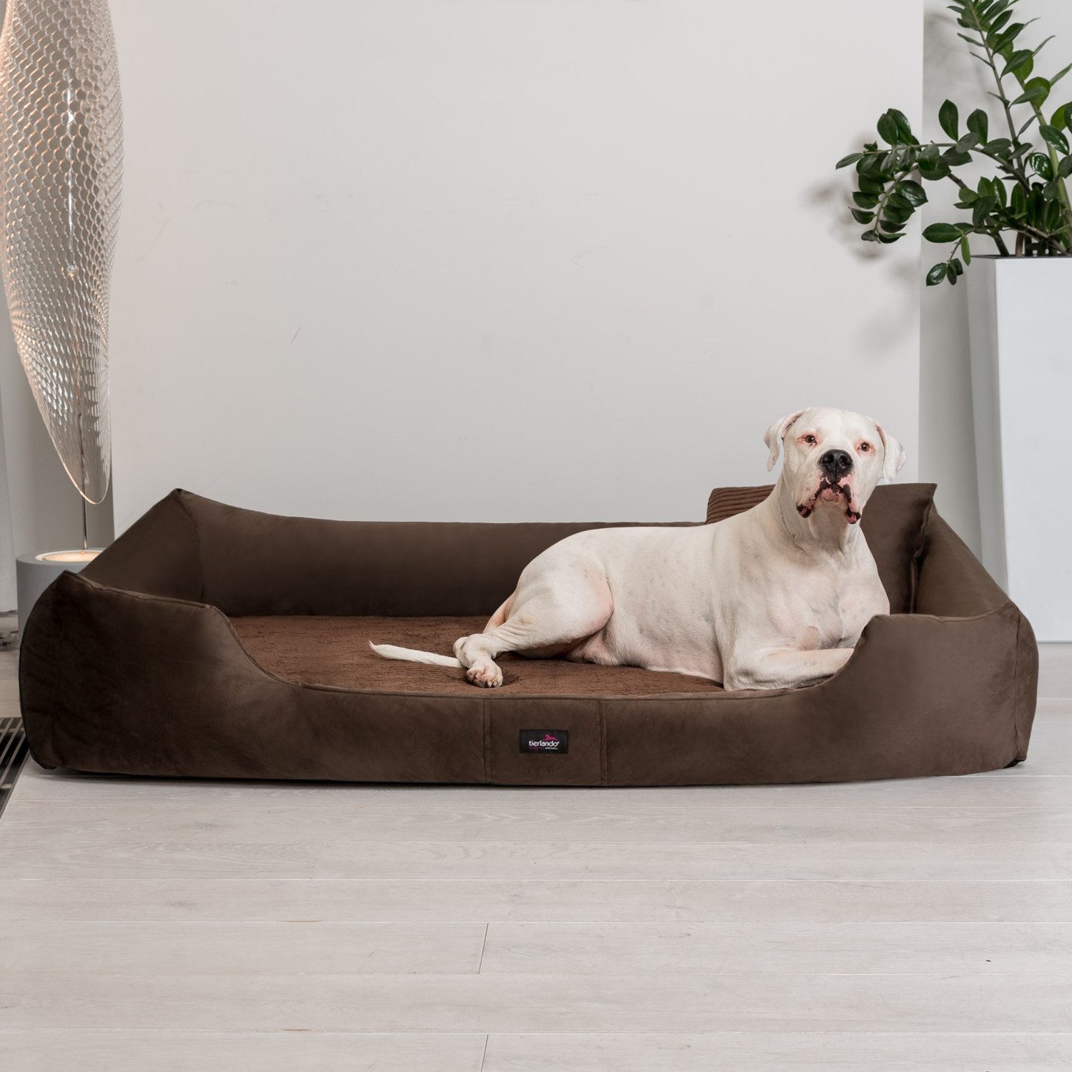 tierlando® Tierbett Orthopädisches Hundebett VINCENT High-Tech-Velours (Triton) und Cord