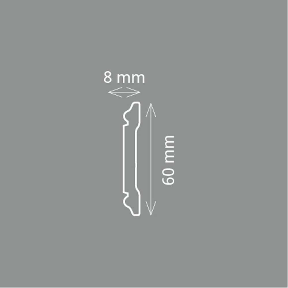Homestar Zierleiste Wandleiste CW 12, (8 x 60 mm), Länge 2 m, Hartleiste, e günstig online kaufen