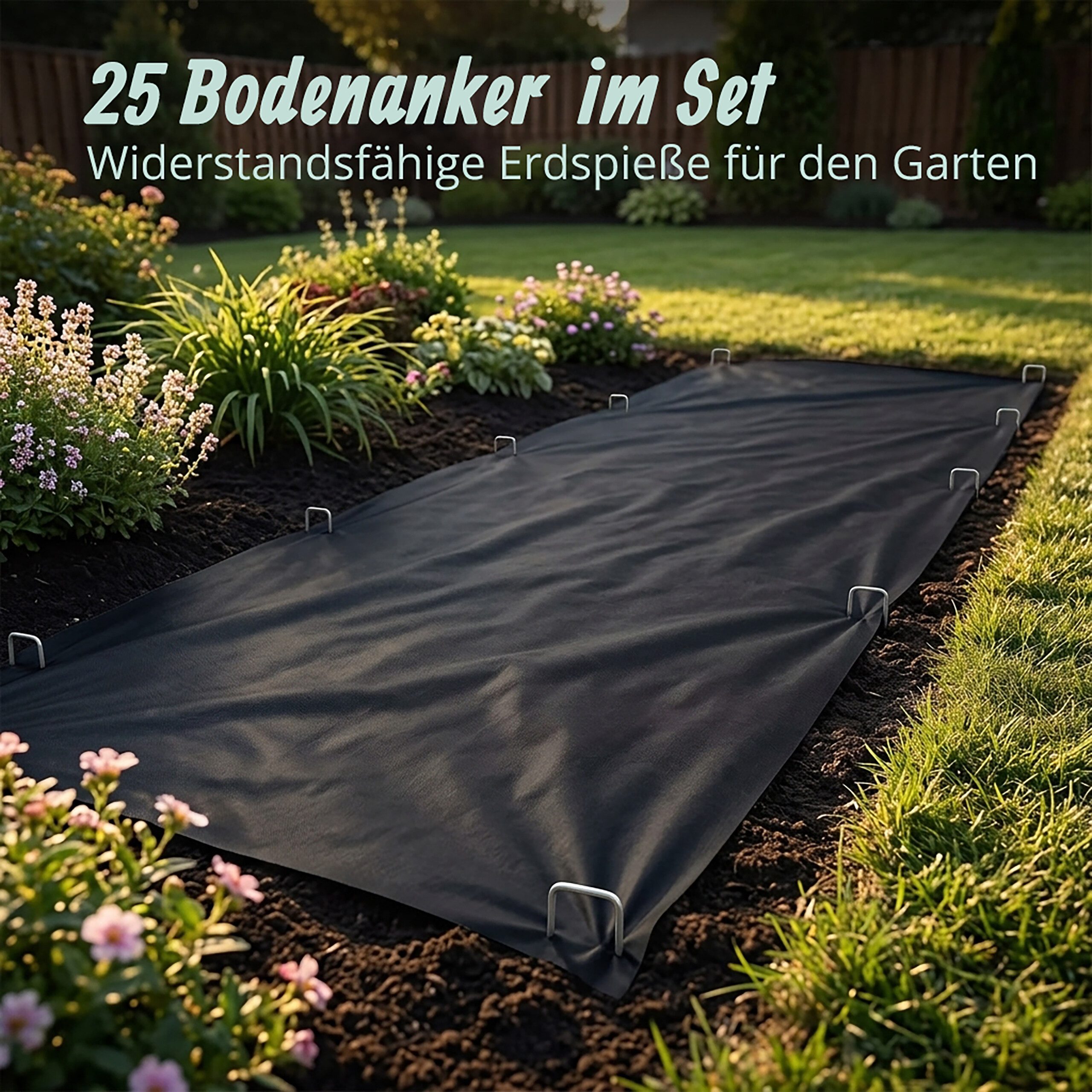 relaxdays Bodenanker Bodenanker verzinkt 25er Set, für Planen, Unkrautvliese, Vogelschutznetze, Schläuche, Kabel und Zelte, Einschlagen, (25-St) – Bild 2 von 5
