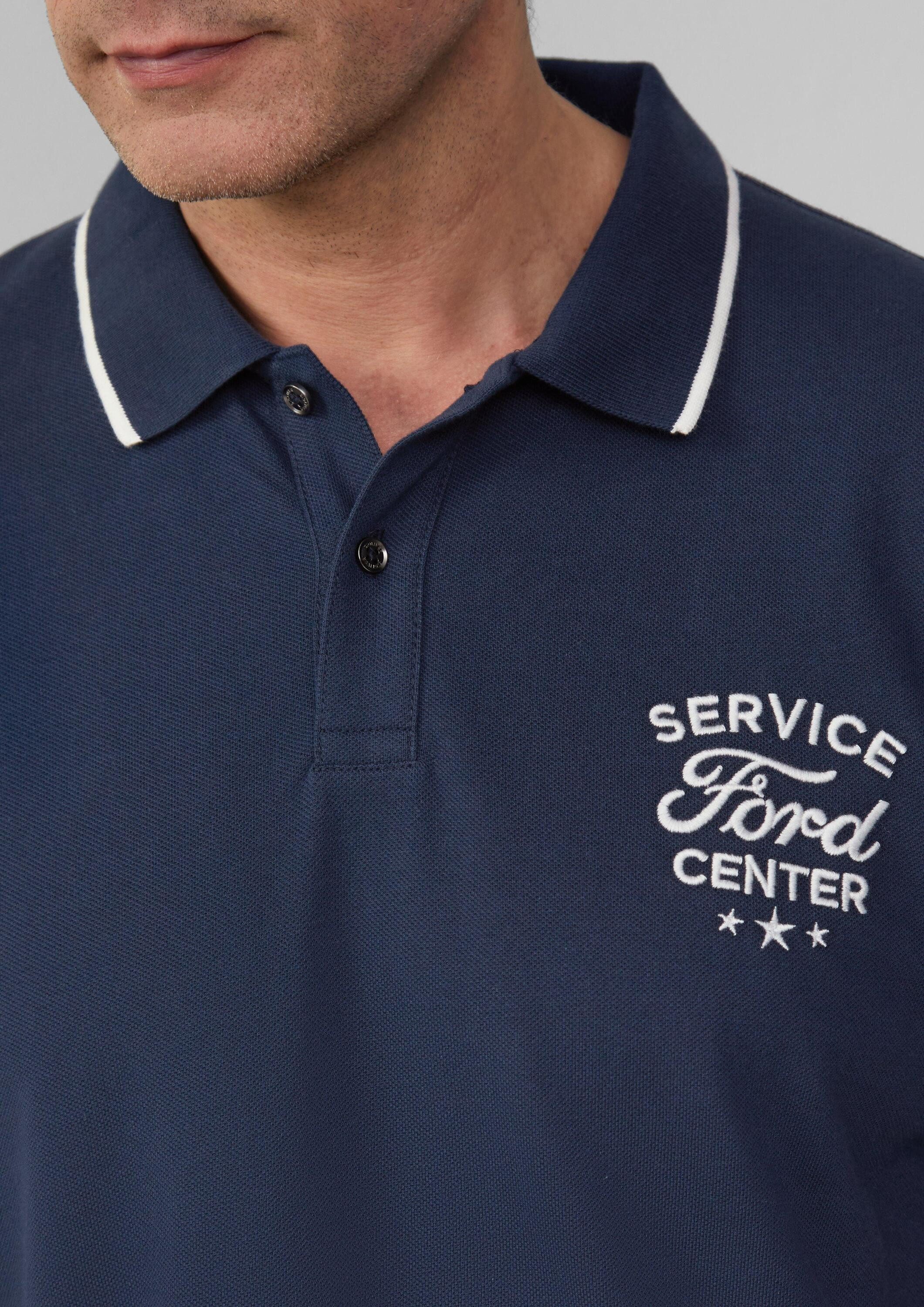 s.Oliver Kurzarmshirt Polo-Shirt Poloshirt aus Piqué mit Stickerei und Ford®-Artwork