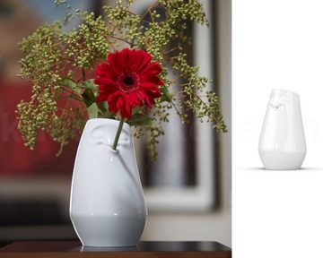 FIFTYEIGHT PRODUCTS Tischvase TV Tasse Vase 91 Entspannt lang weiß (1 St), runde Blumenvase aus Porzellan, weiß