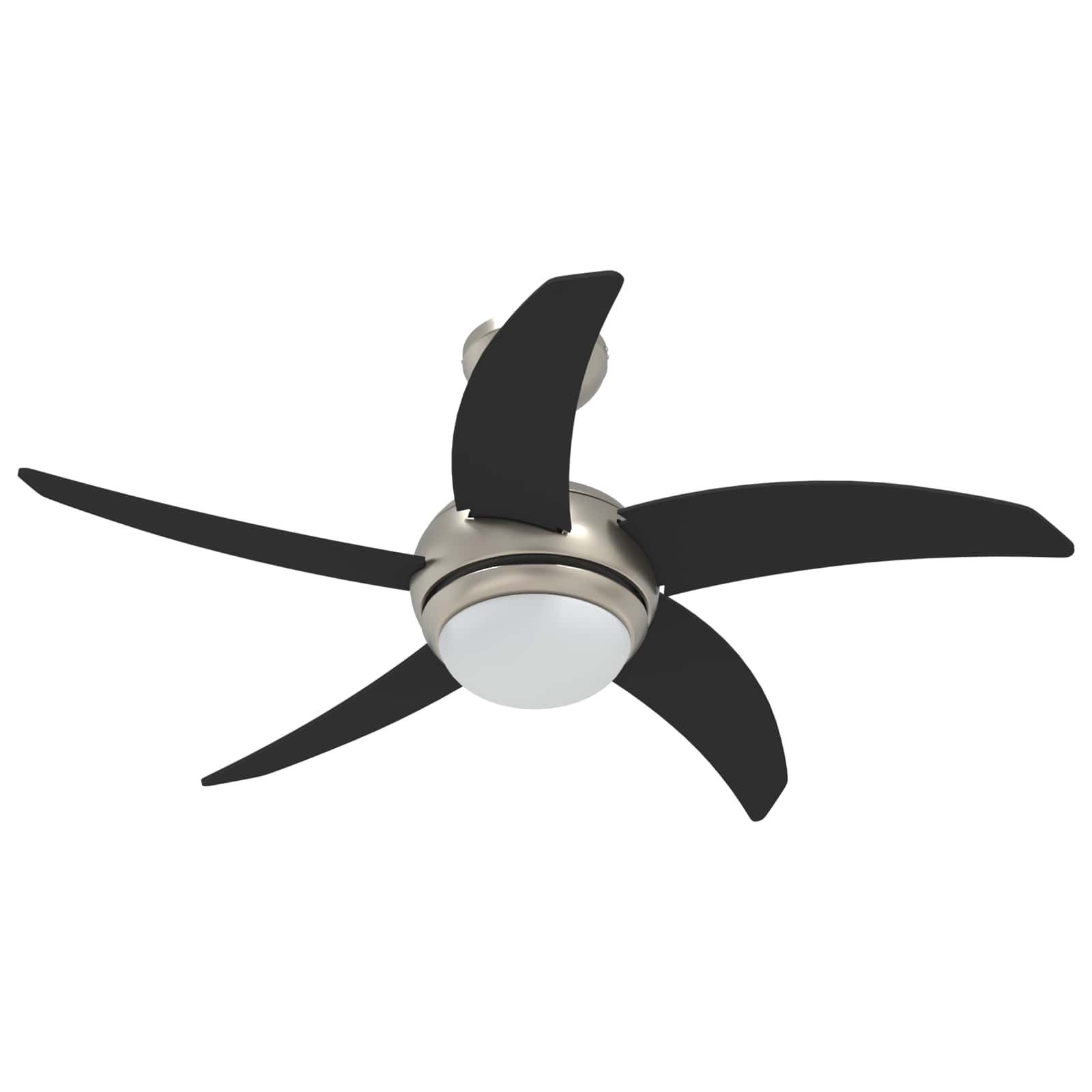 vidaXL Deckenventilator 110 cm Deckenventilator mit Licht und Fernbedienung Ø 110 cm Schwarz