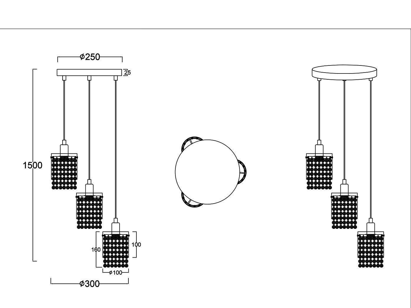 meineWunschleuchte LED Pendelleuchte, Dimmfunktion, LED Ø Warmweiß, Cluster-lampe schöne über-n für hängend wechselbar, Kristall Esstisch 30cm