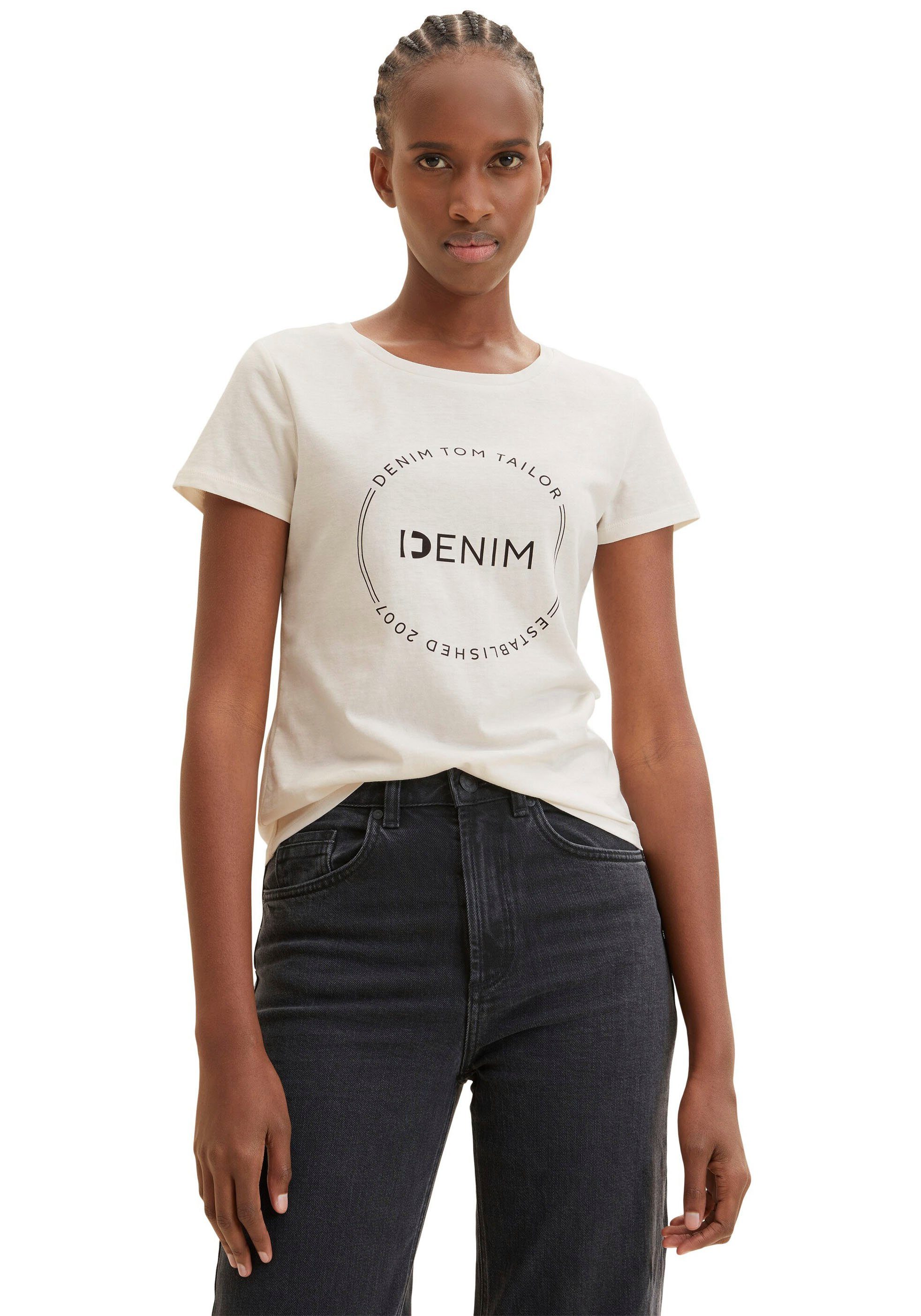 weiß Denim T-Shirt TOM TAILOR