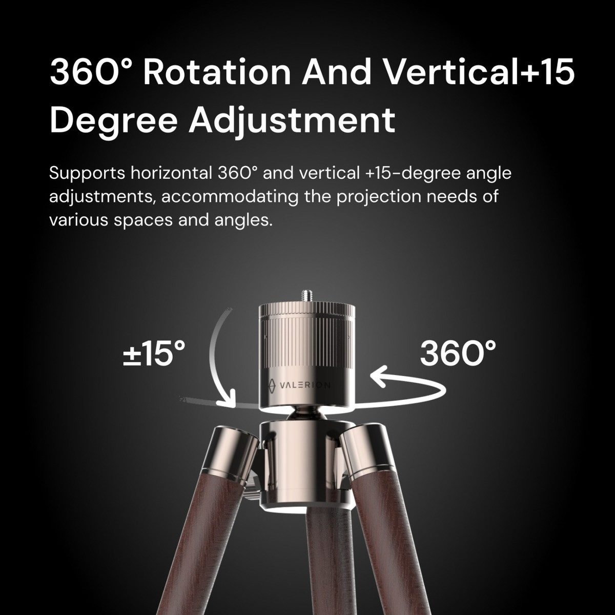 Valerion Walnut Tripod Stand Beamer