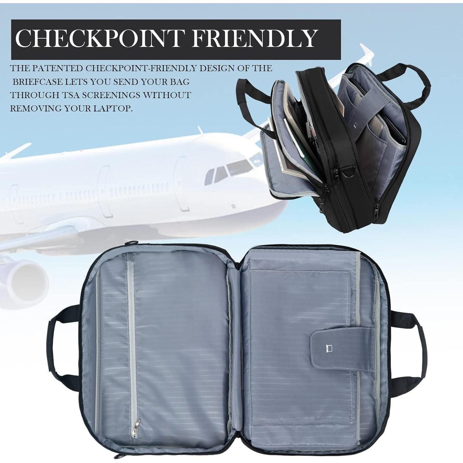 LuxusKollektion Laptoptasche 17 Zoll Laptoptasche Wasserdicht RFID Laptop Tasche Schwarz