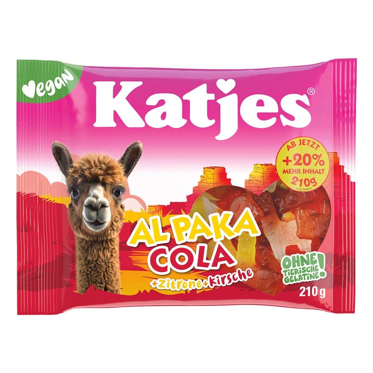 KATJES Süßigkeit Al Paka Cola, Fruchtgummi vegan, 210 g