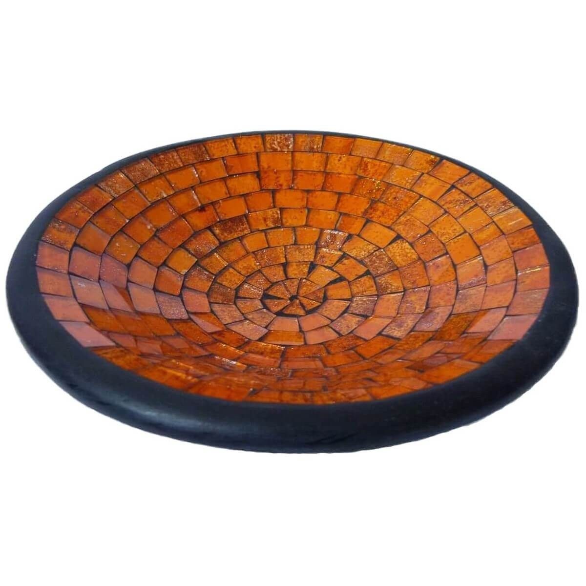 Dekoschale Schale 14 cm ca. Stück) Rund SIMANDRA ø Orange Mosaik (1