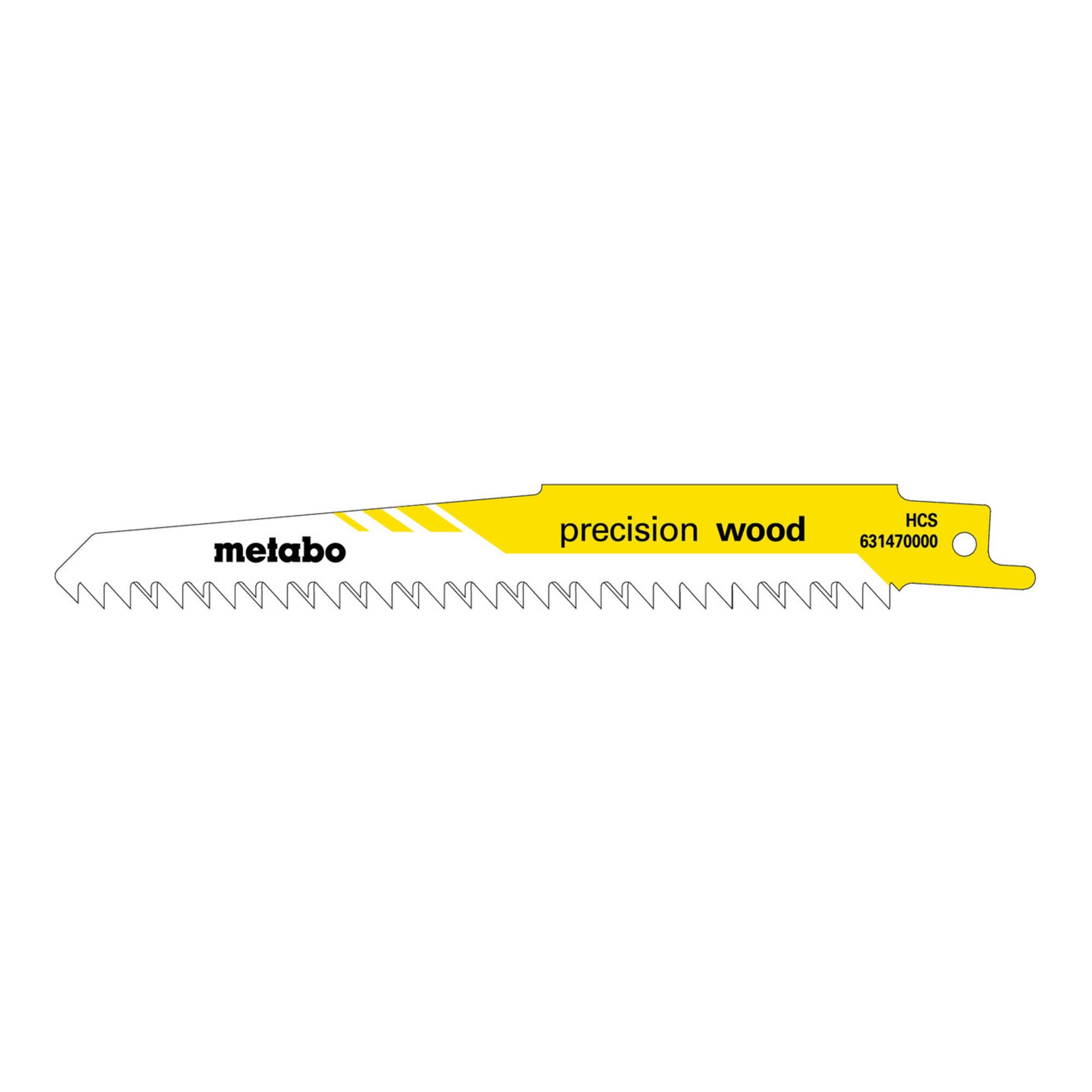 metabo Säbelsäge Metabo 5 Säbelsägeblätter "precision wood" 150 x 1,25 mm, HCS, 4,0 mm