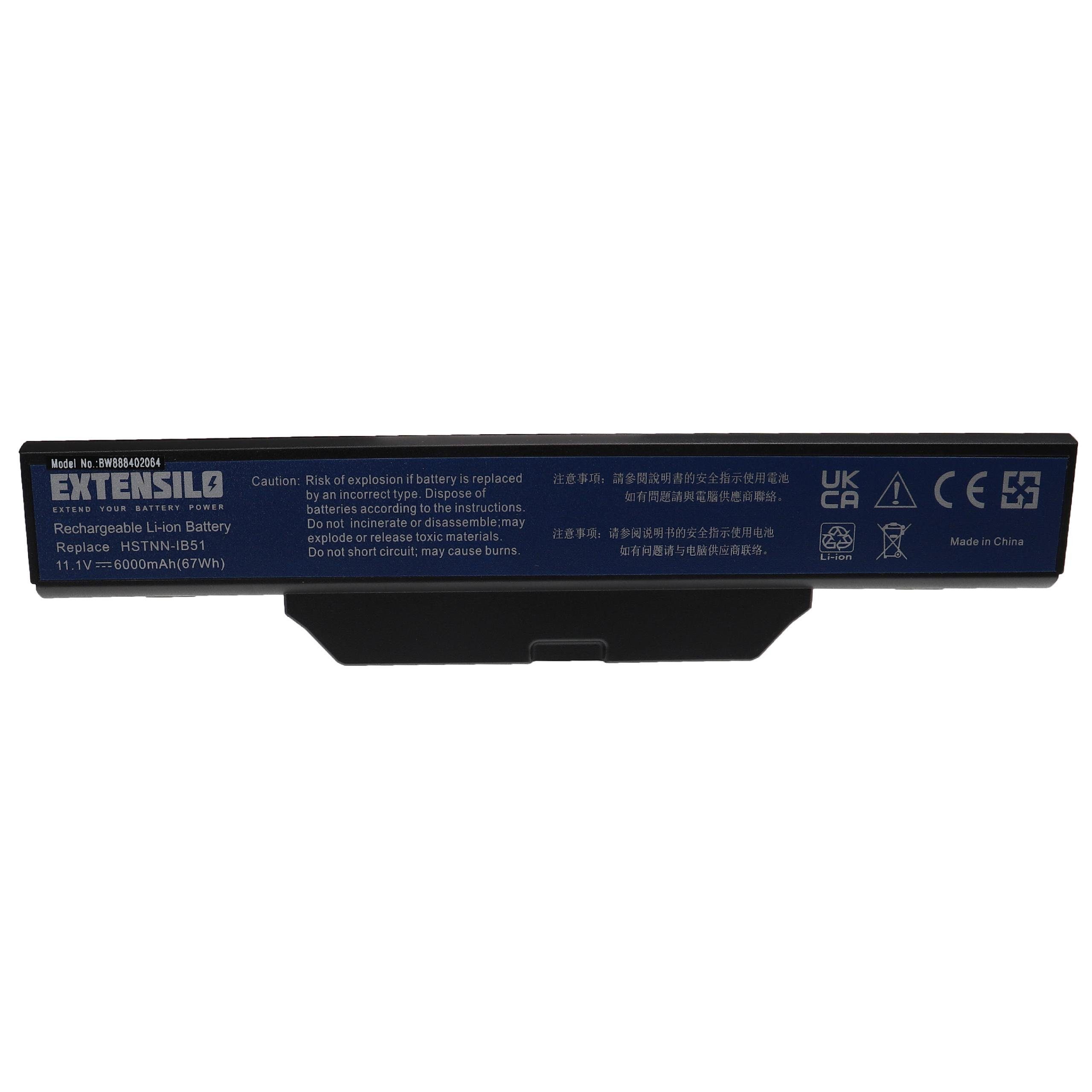 Extensilo Ersatz für HP 456864-001, 456865-001, GJ655AA, GJ655AA#ABH, Laptop-Akku 6000 mAh