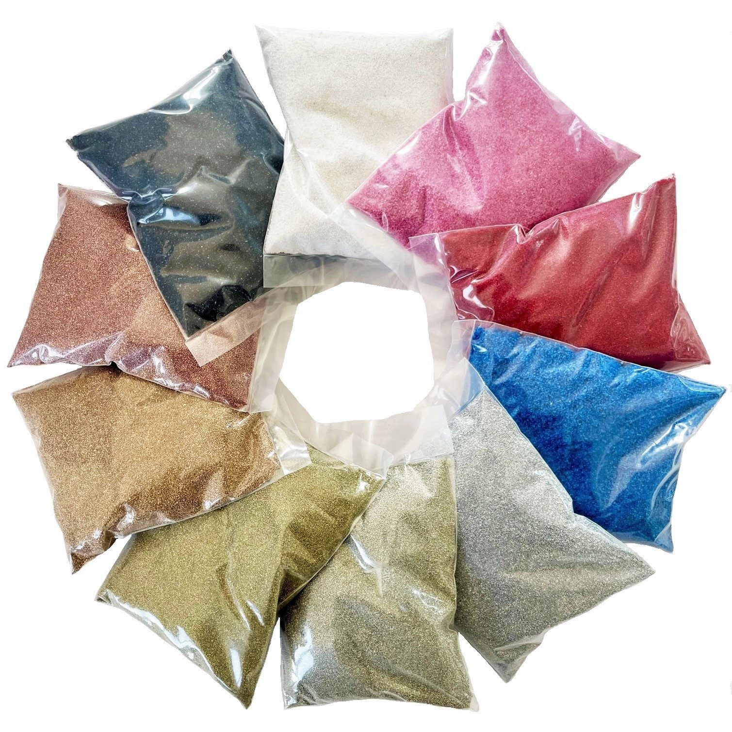 Eurosand Streudeko FARBSAND, Decosand Premium Set 0,5mm (Mix 6) 10x500g = 5kg.