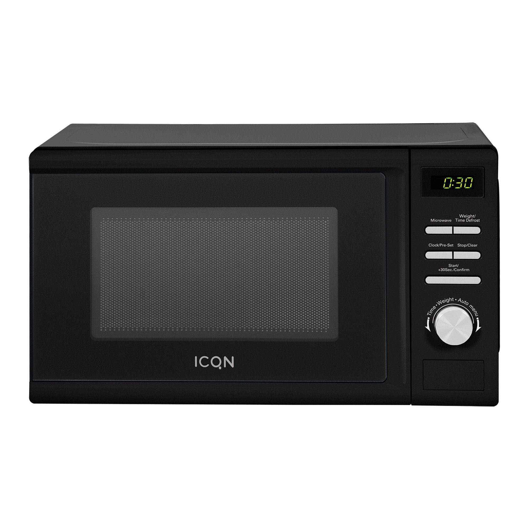 ICQN Mikrowelle, Solo-Mikrowelle, 20,00 l, 8 Automatikprogramme, Auftauen, Kindersicherung, Glasdrehteller