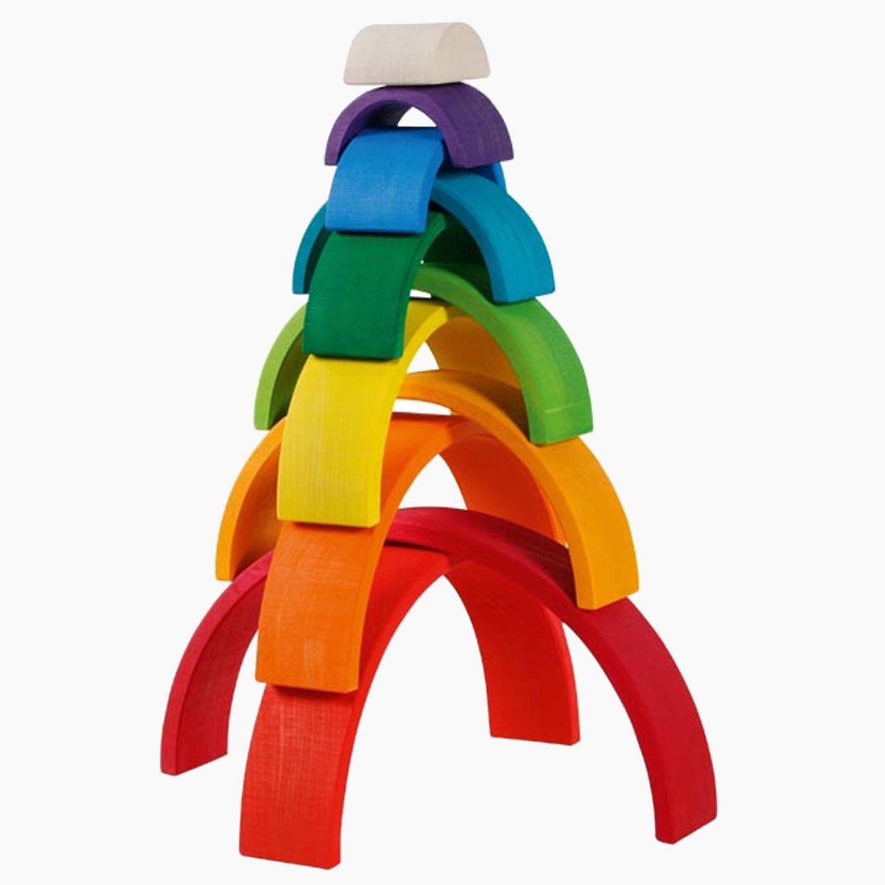 goki Stapelspielzeug Bausteine, Großer Regenbogen, (packung, 11-tlg), ein Klassiker unter den Holzspielzeugen.