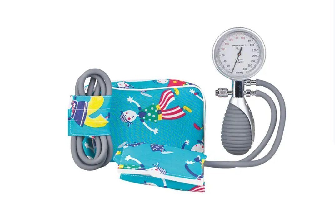 DocMed Blutdruckmessgerät Pressure Man II Kinder Set, Baumwollmanschette Kinder (10x33 cm) und Säuglinge (5,5x18,5 cm), Für Kinder und Säuglinge, Lebensdauer von ca. 50.000 Messungen