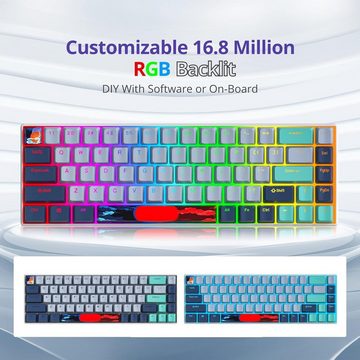 SOLIDEE RGB LED-Hintergrundbeleuchtung Gaming-Tastatur (Ultimatives Gaming-Erlebnis, Kompakte 65% Tastatur für FPS-Spieler)