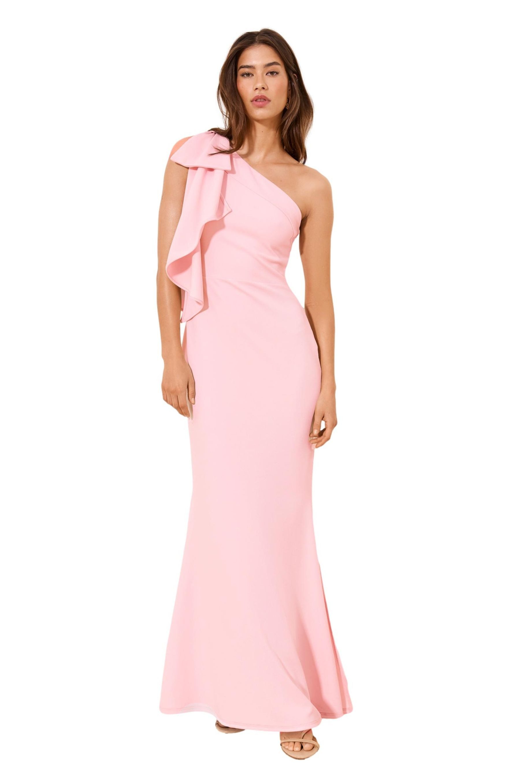 LIPSY One-Shoulder-Kleid Lipsy Brautjungfern-Maxikleid, Kurzgröße (1-tlg)