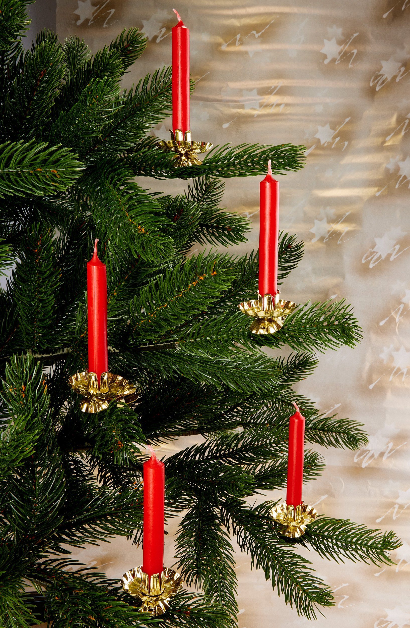 BRUBAKER Kerzenhalter Baumkerzenhalter für Weihnachtsbaum (20 St., drehbar, kippfähig), Vintage Kerzenhalter, traditionelle Kerzenzwicker mit Clip – Bild 5 von 5