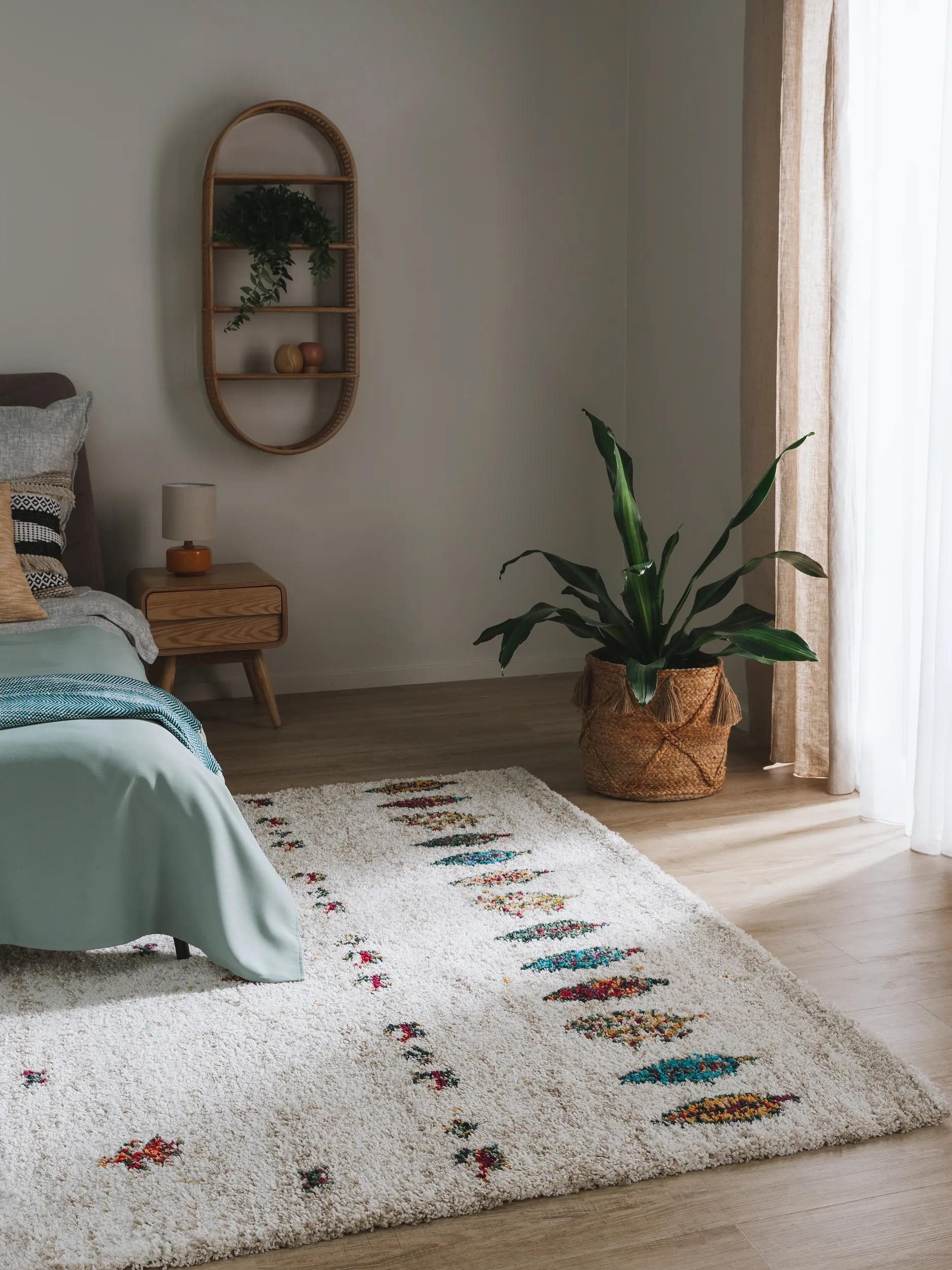 benuta Hochflor-Teppich Gobi, rechteckig, Höhe: 21 mm, Teppich Wohnzimmer, Schlafzimmer, Esszimmer, Flur, Kunstfaser, Cozy