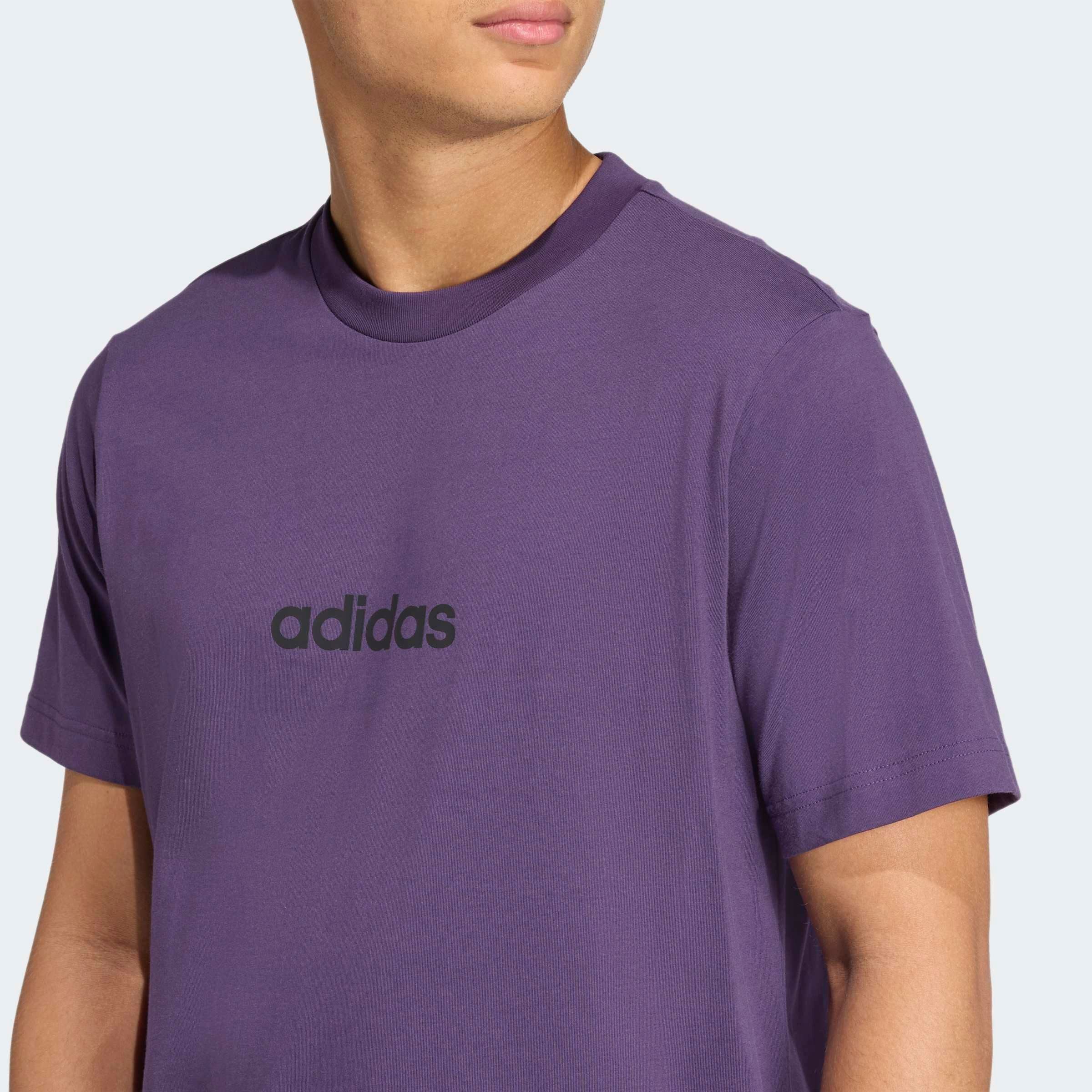 adidas Sportswear T-Shirt ESSENTIALS LINEAR SINGLE JERSEY überschnittene Schultern, Kurzarmdesign, aus Baumwolljersey