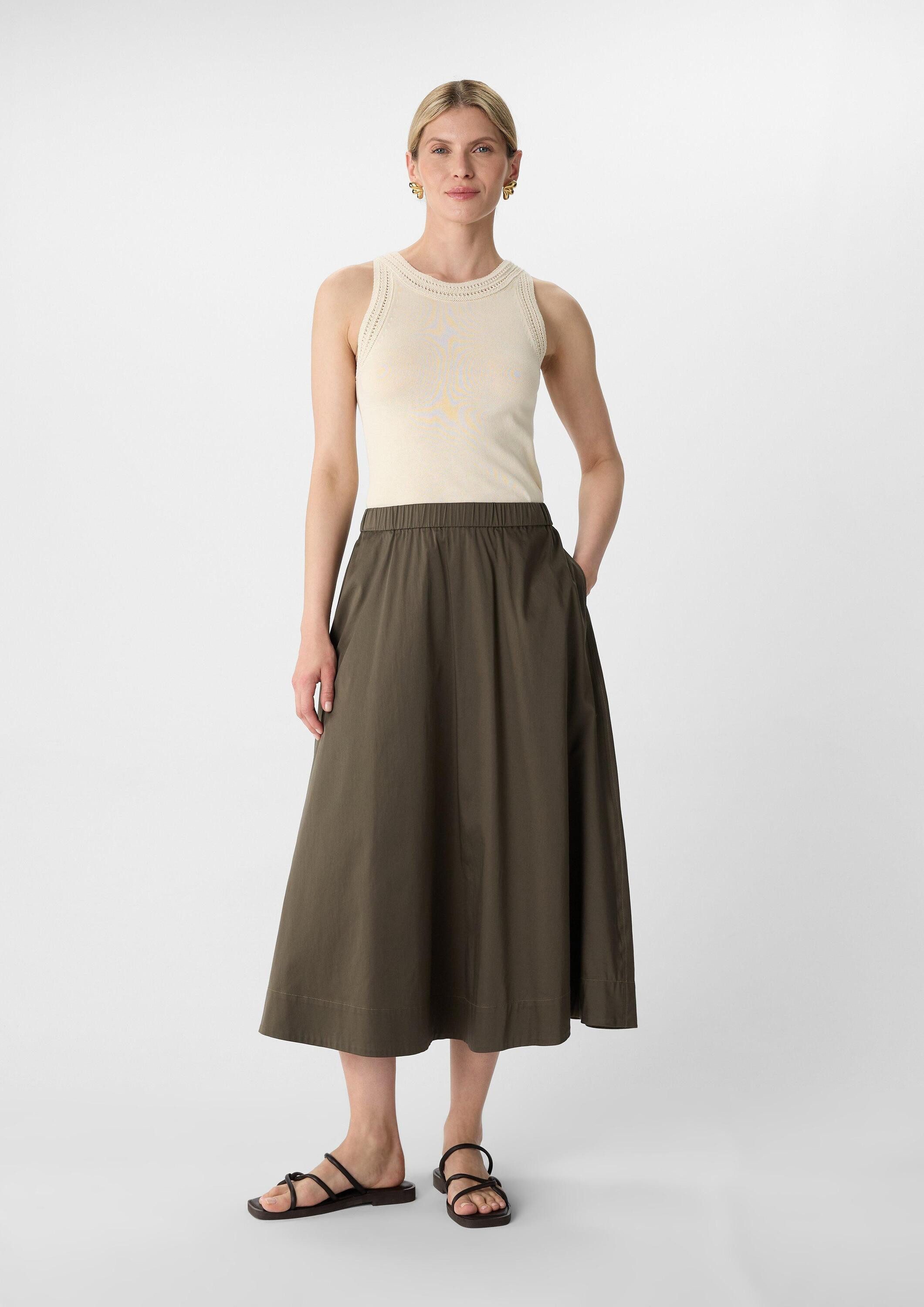 comma Midirock Rock Ausgestellter Midi-Rock mit Eingrifftaschen günstig online kaufen