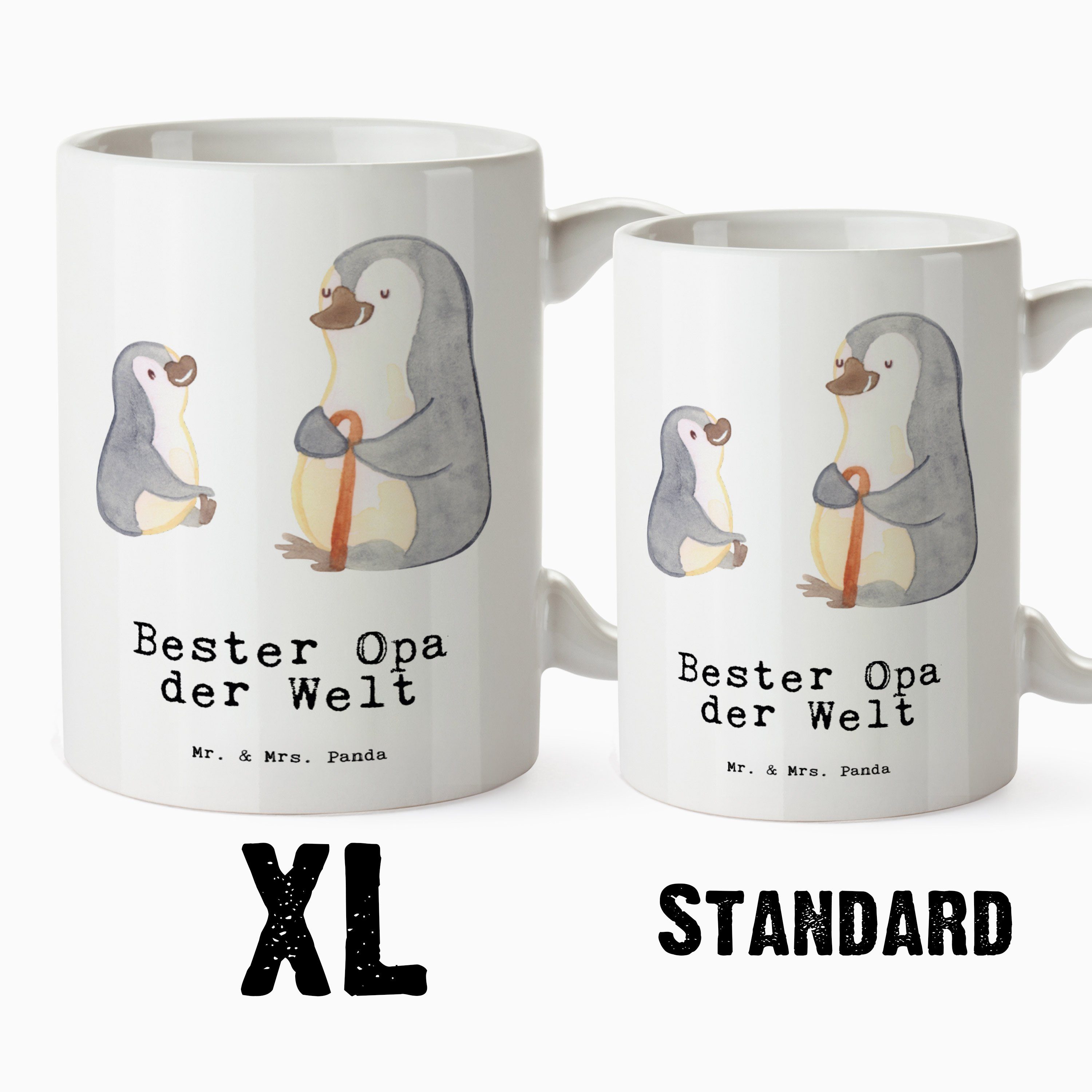 Tasse Mr. Weiß & - Dankeschön, Bester Opa Jum, XL Mrs. Keramik der Tasse Panda Welt Enkel, Pinguin Geschenk, -