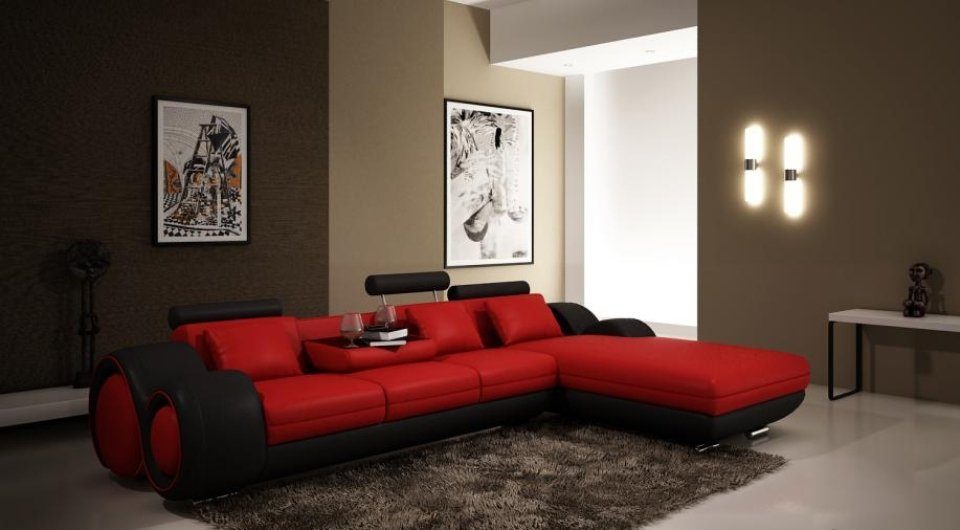 Couch JVmoebel Polster Design Ecksofa, Sofa Ecke Leder Patentiertes Ecksofa
